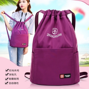 男女帆布抽绳户外袋文艺束口背袋两用手提简易双肩包学生背包