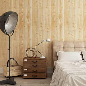 中式复古怀旧仿古木板原木色木纹墙纸饭店餐厅客厅背景天花板壁纸