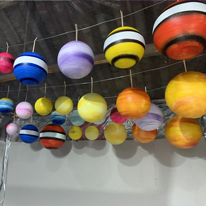 九大行星手绘挂饰泡沫星球太空星球吊饰影楼拍摄星空主题装饰道具