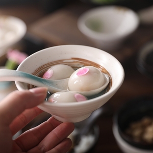 复古小碗日式4.5英寸陶瓷米饭碗创意黑色釉风汤面单家用餐厅取钵