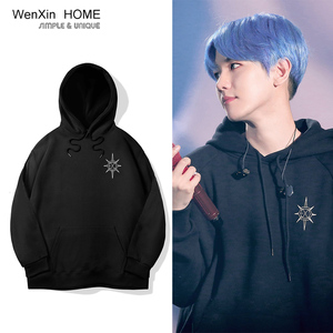 prive边伯贤同款卫衣外套女加绒加厚秋冬慵懒港风exo联名韩版连帽