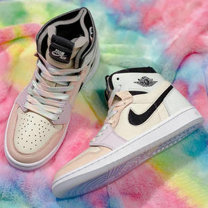 aj新款女鞋 复活节 糖果 aj1马卡龙粉绿紫高帮休闲板鞋ct0979-101
