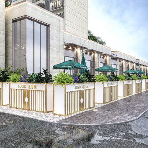 美甲店铁艺花箱户外商场装饰活动隔断花架围栏置地式市场铁质稳固