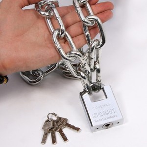 铁链子长条安全锁铁锁链仓库锁电瓶车锁长款大门锁防剪防盗链条锁