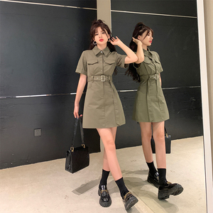 酷女孩穿搭帅气日系夏装甜酷polo连衣裙子工装套装潮酷飒风格女装