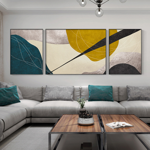 现代简约抽象客厅三联画轻奢风挂画大气沙发后背景墙上墙面装饰画