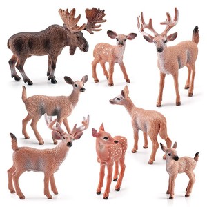 仿真森林动物玩具白尾鹿模型公驼鹿梅花鹿野鹿套装圣诞驯鹿摆件
