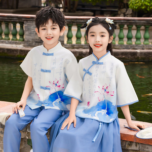 六一儿童演出服中国风男女童汉服班服小学生合唱服夏幼儿园表演服