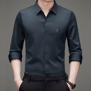 卡尔皮诺商务男装218181-1冬季镭射加绒加厚保暖衬衫商务休闲衬衣