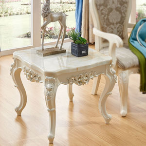新白色欧式小茶几沙发角几小方桌大理石实木边几休闲客厅正方形茶