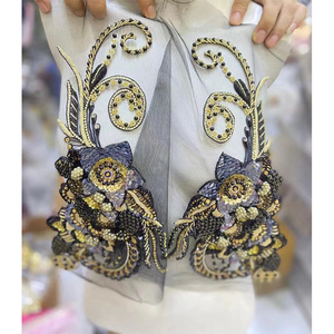 高级定制印度丝进口钉珠饰品服装饰刺绣婚纱礼服设计师面辅料