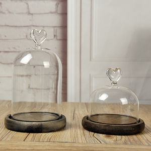 玻璃罩子透明 防尘罩 永生花玻璃罩瓶 圣诞节罩爱心圆柱罩子定制