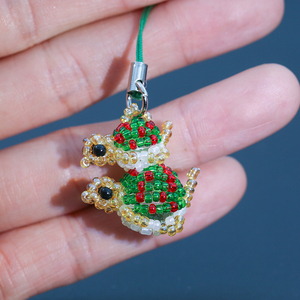 2个装 手工串珠编织制作小乌龟挂件包包钥匙挂饰品创意挂件成品