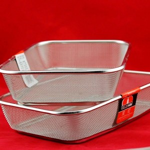 不锈钢沥水盆漏网长方形过滤网水果淘米洗菜蓝果菜筛网篮厨房家用