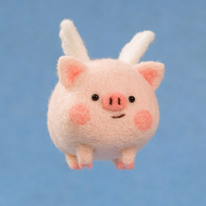 羊毛毡戳戳乐diy材料包礼物情侣手工自制玩偶娃娃挂饰飞天小猪