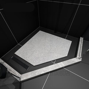 淋浴房防滑石淋浴房脚踏石卫生间防滑地砖浴室通体仿大理冲凉房踏