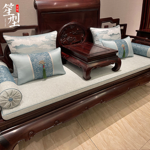 中式红木沙发坐垫古典罗汉床垫子五件套高档实木软装四季通用定制