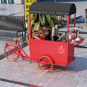 夜市流动小吃车鸡蛋仔花甲粉烧烤餐车可骑行移动摊位车美食展示台