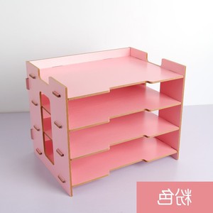 日本购DIY创意办公室桌面文件架 木质多层桌收纳盒资料架书本杂志