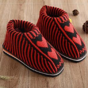 毛线鞋可机洗送妈妈休闲鞋棉鞋女冬加绒毛线打的鞋子针织棉鞋加厚