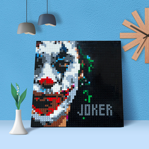 小颗粒积木马赛克像素画dc小丑电影头像海报时尚装饰画兼容乐高