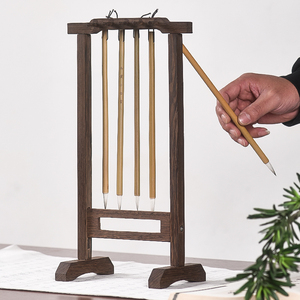 者书法用品可拆卸鸡翅木多功能毛笔挂笔架笔搁桌面收纳展示架小摆件