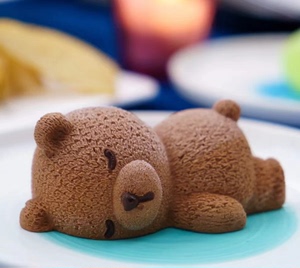 趴趴熊小熊慕斯模具睡熊兔子沙皮狗布丁模卡通硅胶烘焙蛋糕磨具