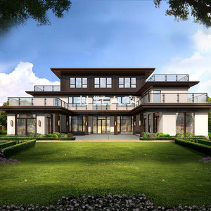C300三层现代大户型别墅设计图纸新农村自建房屋全套样图效果图