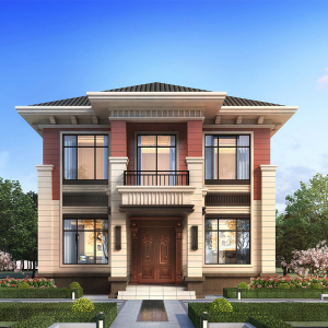 b582农村新款二层新中式别墅经济型两层乡村自建房设计图纸小洋楼