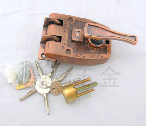 老虎锁防盗门锁老式虎齿门锁自动锁huia超b级锁芯外装木门大门锁