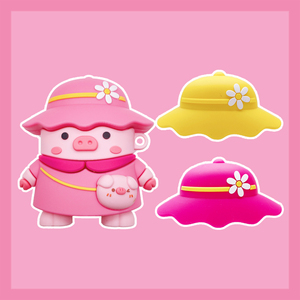 吕派ins粉色背包草莓小猪适用airpods2保护套pro苹果无线蓝牙耳机套