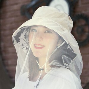 纱巾女防风沙古装斗笠面纱防晒纱巾戴头面部带面纱的帽子复古防蚊