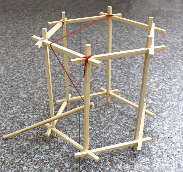 灯笼架中式框架儿童diy材料包春节元宵节手工制做小学生拼装骨架
