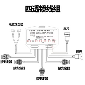 车灯升级四透镜两近四远小杨线组四近四远取电线适用氙气灯海51
