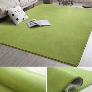 短绒地毯ins客厅全铺小卧室布置床边毯儿童爬行垫幼儿园绿色地垫