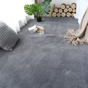 加厚短毛地毯卧室床边毯长方形满铺客厅茶几毯网红灰色地垫可定制