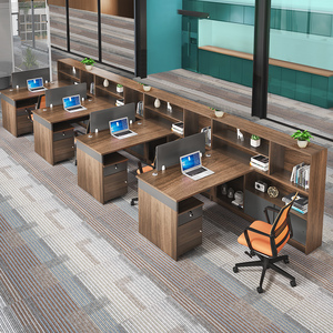 卡位桌办公室6人