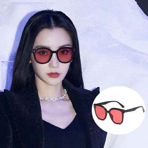 奔跑吧杨颖跑男baby同款红色墨镜眼镜杨颖太阳眼镜粉色anglebaby