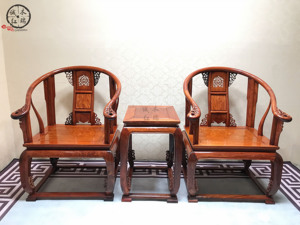 缅甸花梨木皇宫椅三件套太师椅新中式实木圈椅红木家具厂家直销