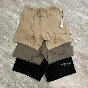 现货fog fear of god essentials复线3m反光抽绳短裤五分裤子加绒