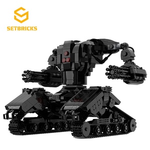 SETbricks游戏周边红色警戒3坦克X-1武器小颗粒拼装积木益智玩具
