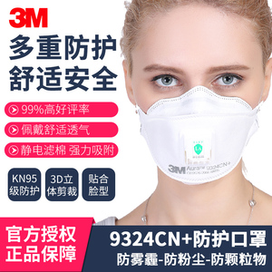 3m防护口罩9324cn 防雾霾粉尘男女透气n95防尘口罩ffp2带呼吸阀