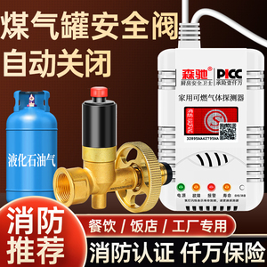 煤气罐安全阀自动关闭紧急切断阀商用漏气报警器液化气燃气警报器