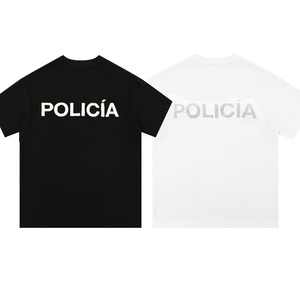 美式潮牌POLICIA美国警察警长短袖T恤男反光纯棉篮球运动训练衣服