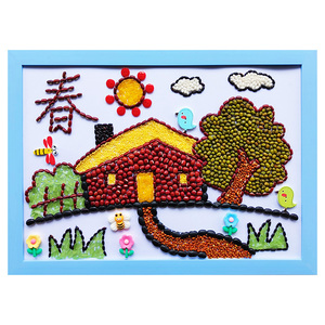 五谷杂粮diy粘贴画豆子贴画种子画幼儿小学生手工作业制作材料包