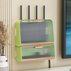 路由器收纳盒wifi置物架放壁挂式墙上电视墙壁机顶无线免打孔支架