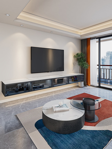 悬空电视柜壁挂式悬浮吊柜现代简约设计师款大户型客厅家用悬浮柜