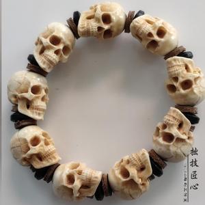 写实骷髅头尸wvf陀林主角灵主恶鹿骨质雕刻男灵文玩配饰手串士手