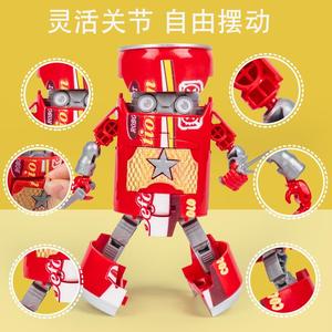 变形可乐机器人汽水武士易拉罐卡通人饮料瓶双形态变形儿童玩具