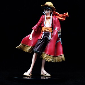 海贼王动漫 剧场版 15周年红衣披风路飞手办公仔盒装玩具